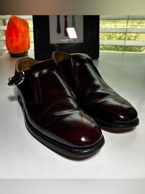 Johnston & Murphy Men’s Aristocrat Burgundy Leather Monk Strap Dress Shoes Sz 10